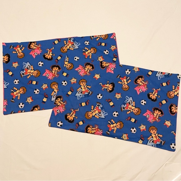 Dora and Diego Pillowcases Homemade 21.5” x 13” Pillow Cases Lot of 2 - Picture 1 of 15